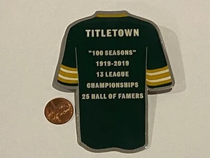 Green Bay Packers Lapel Pin LARGE JUMBO Titletown Title Town Green Home Jersey - Picture 1 of 2