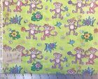 Jungle Playmates Dona Mollo Monkey Cotton Seersucker Fabric 1.75 Yards