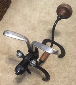 Hand Made Horseshoe, Golf Clubs & Brace Dog - Picture 1 of 4