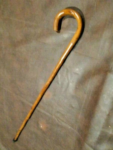 USMB.20: ANTIQUE CROOK HANDLE FOLK ART WALKING STICK CANE - PRIMITIVE - Picture 1 of 6