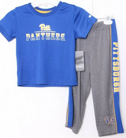 NEW Pittsburgh Pitt Panthers Colosseum Blue SS Shirt Active Pants Toddler 3T Cover