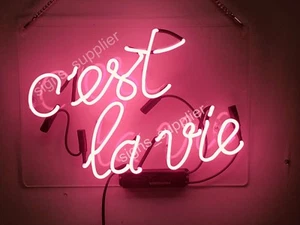 C'est La Vie Neon Light Letter Sign for Cafe Coffee Store Wall Art Decor 14"x9" - Picture 1 of 1