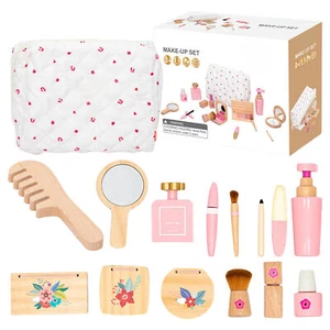 Wooden Makeup Toys Kids Pretend Play Makeup Set for Princess Dress up Kids - Picture 1 of 9