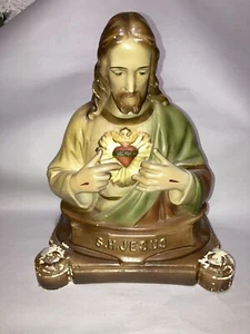 Letzte Riten Jesus Kreidegeschirr Büste mit letzten Riten Gegenständen im Inneren - Bild 1 von 14
