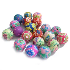 Perlen Polymer Clay "Fimo" 9-10 mm Millefiori Bunt 50 Spacer nenad-design AN631 - Bild 1 von 5