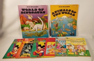 Vintage Lot of 8 Coloring Books Disney Jurassic Trolls Fun To Learn UNUSED A79 - Picture 1 of 5