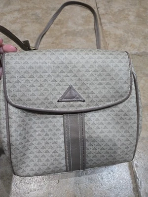 Vintage 1984 Liz Claiborne Taupe Beige Tan Leather Trim Purse Handbag EUC - Image 1 of 4