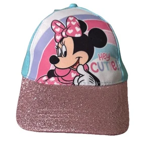 Disney Minnie Mouse Gorra de Béisbol Sombrero Rosa Brillo Borde A Presión Espalda Ajustable Nueva - Imagen 1 de 7