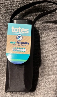 Paraguas ecológico Totes. Negro. tela reciclada. Cobertura 38". Manual. Nuevo Foto 1 de 4