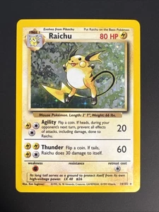 Pokémon TCG Raichu Base Set 14/102 Holo Unlimited Holo Rare - Bild 1 von 4