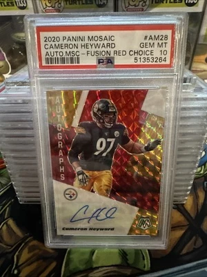 2020 Panini Mosaic Fusion Red Choice Auto Cameron Hayward PSA 10 Pop 3 - Image 1 of 2