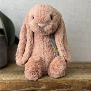 Jellycat Medium Bashful Apricot Bunny - Peach Pale Pink Bashful Jellycat 12” - Picture 1 of 14