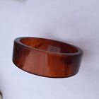 Vtg Chunky Faux Amber Bangle Bracelet Thick rootbeer color 7/8"W