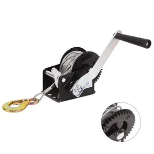 Hand Crank Winch 800lbs Hand Winch Heavy Duty Hook with 33ft Steel Cable - Picture 1 of 7