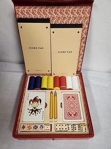 ¿Dados de póquer vintage de Italia baquelita? Estuche regular de astillas de plástico para tarjetas de dados arco - Imagen 1 de 16