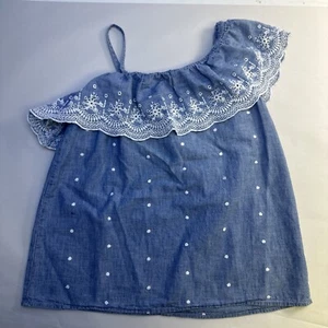 Gap Kids Girls Size XXL Chambray Top With Eyelet Detail - Picture 1 of 6