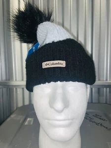 Columbia Wintermütze Blur Bommel schwarz Fleece gefüttert Unisex Mütze Neu mit Etikett - Bild 1 von 13