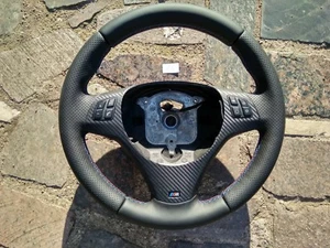 05-13 BMW M TECH 1/3/X E82/E87/E90/92/84 NEW NAPPA LEATHER STEERING WHL carbon - Picture 1 of 12