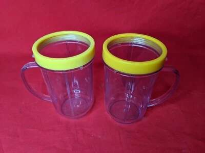 2 Magic Bullet Blender Mugs Cups With Lip Rings Replacement Parts - Image 1 of 2