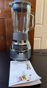 Black+Decker Powercrush Blender 6 Cup Glass Pitcher Lid Booklet BL1300G-P Works - Picture 1 of 20