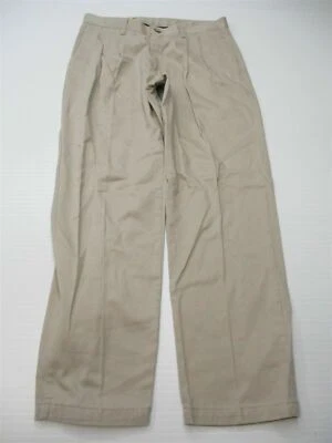 LEE Pants Men's Size 33 x 30 100% Cotton Pleated Front Beige Straight - Image 1 of 4