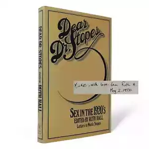 SIGNED Dear Dr Stopes RUTH HALL Sex in the 1920s FIRST EDITION 1978 Letters - Picture 1 of 13