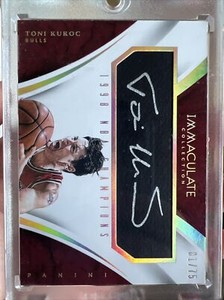 20014-15 Panini Immaculate Collection NBA Champions Auto Toni Kukoc #11 #1/75 🔥