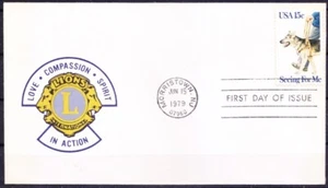 USA 1979 FDC, Lions Int, German Shepherd Dog leads blind Man, Disabled, Handicap - Picture 1 of 1