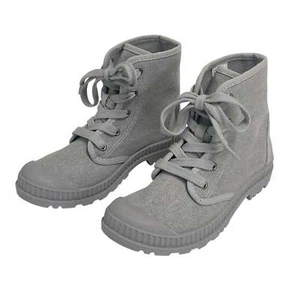 SO Dragonfruit Womens Grey High Top Chunky Lug Heel Canvas Ankle Boots - Picture 1 of 1