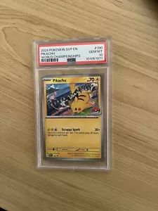 PIKACHU WORLD CHAMPIONSHIP SVP 190 BLACK STAR PSA 10 English Pokemon Card 2024 - Picture 1 of 2