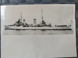 Foto 1936 - Australischer Kreuzer Perth mit aufgeklebtem Telegramm - Bild 1 von 2