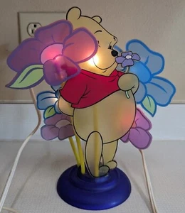 Winnie The Pooh Table Light, Night Light, Spring Flowers, 11" Tall Plastic, CUTE - Picture 1 of 10