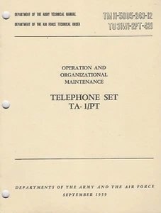 Historical book Telephone Set TA-1/PT, Operation and Unit Maintenance - Imagen 1 de 1