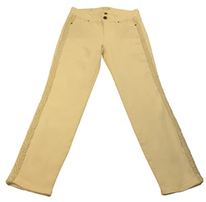 Woman's nwot White House Black Market Sz 0 Noir Slim Crop Embroidered Jean White - Picture 1 of 22