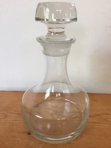 Vintage Romanian Crystal Glass Danish Modern Design Wine Decanter Carafe 10.5" - Picture 1 of 9