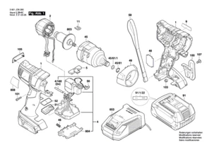 Bosch Ersatzteile für GDS18V-EC 300 ABR Schlagschrauber - Bild 1 von 94