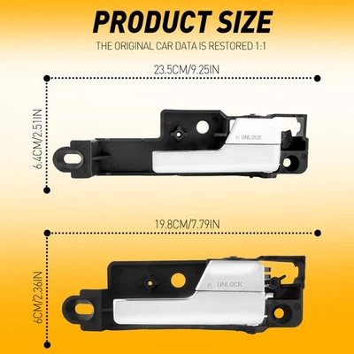 NUEVO 4 PIEZAS Juego de manija de puerta interior delantera trasera cromada 2006-2012 Fit FUSION MILAN MKZ Foto 1 de 4