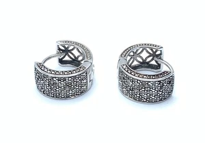 DEE BERKLEY DBJ 925 STERLINGSILBER 9,3 MM DIAMANT PAVE CREOLEN ~ 7,6 g - Bild 1 von 8
