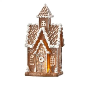 Regency International LED Sugar Spice House Figurine, 15.5-Inch, Brown White - Picture 1 of 1