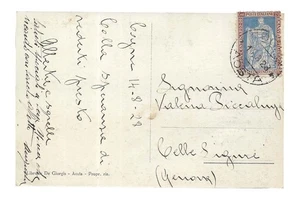 IT-07 ITALIA 1928 POSTAL AOSTA-GENOA SS 226 AVULSO (TARIFA 20c) BONITA - Imagen 1 de 5