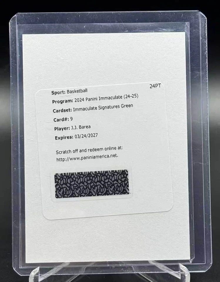 2024-25 Immaculate Signatures Auto Green Redemption /5 J.J. Barea - Image 1 of 1