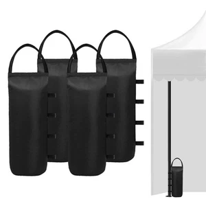 4 (Black) Cylindrical Sand Bags Weights for Canopy Weight Bag Outdoor Adverti... - Picture 1 of 7