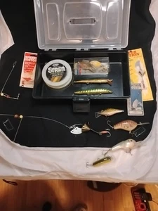 8 esche da pesca e scatola attrezzi - Foto 1 di 7