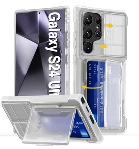 Samsung Galaxy S24 Ultra Hülle mit Wallet Kartenfach (3 Karten) transparent - Bild 1 von 6