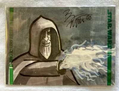 Clone Wars Sketch Card Count Dooku 2008 Signed Artist Bryan Morton - Image 1 of 3