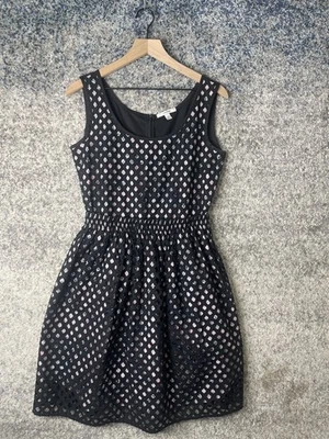 Carven Dress Womens 40 Sleeveless Fit Flare Textured Overlay Floral - Image 1 of 4