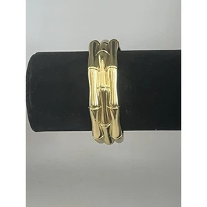 Fornash signiertes goldfarbenes Bambusarmband mit Scharnier - Bild 1 von 2