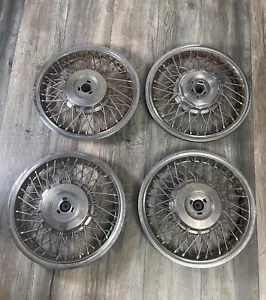 Vintage Wheel Cover Wire Hubcaps Set - Picture 1 of 10