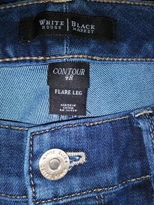 WHITE HOUSE BLACK MARKET Women’s Flare Leg Denim Jeans Size 4R, 29"x33", Rise 8" - Picture 1 of 11