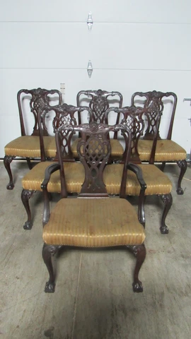 Chippendale Mahogany Chippendale Claw Chairs Dining Room Set Cover